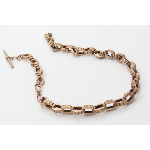 420 - 9 Carat Rose Gold Fancy Link T-Bar Chain or Necklace 45cm Long