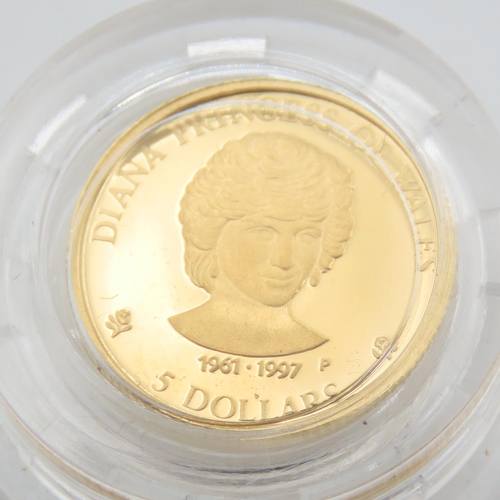 Royal Monarch Pure Gold Diana Princess of Wales 5 Dollars Gold Token Coin Elizabeth II Cook Islands 1997 Miint Condition Encapsulated
