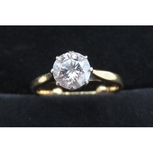 432 - Diamond Solitaire Eight Claw Set Ring Mounted on 18 Carat Yellow Gold Total Diamond Carat Weight 1.2... 