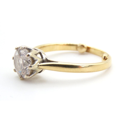 432 - Diamond Solitaire Eight Claw Set Ring Mounted on 18 Carat Yellow Gold Total Diamond Carat Weight 1.2... 