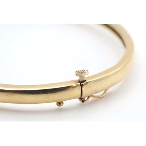 435 - Sapphire and Diamond Set Ladies Bangle Bracelet Mounted in 14 Carat Yellow Gold Inner Width 6.5cm