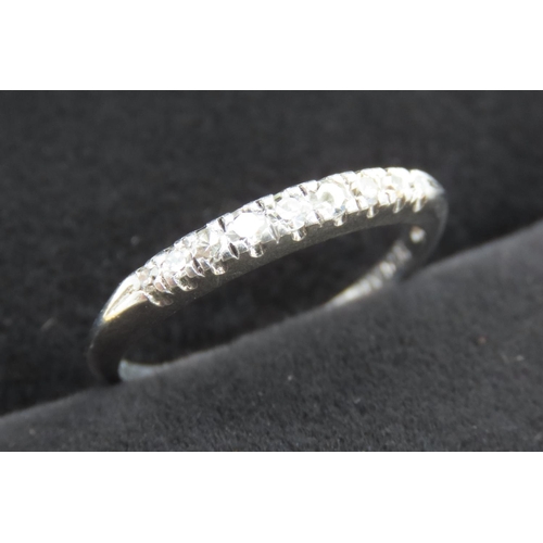 438 - Gradual Diamond Half Eternity Ring Set in Platinum Ring Size N and a Half