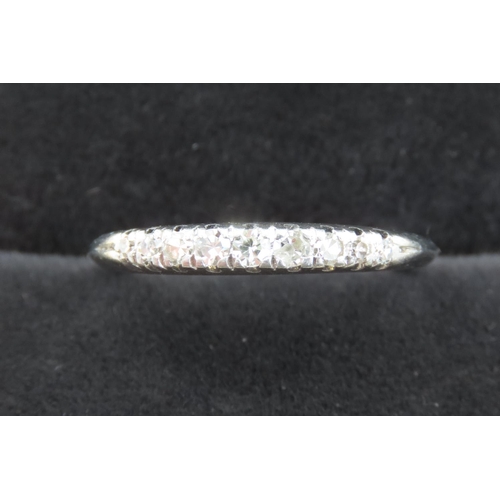 438 - Gradual Diamond Half Eternity Ring Set in Platinum Ring Size N and a Half