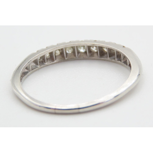 438 - Gradual Diamond Half Eternity Ring Set in Platinum Ring Size N and a Half