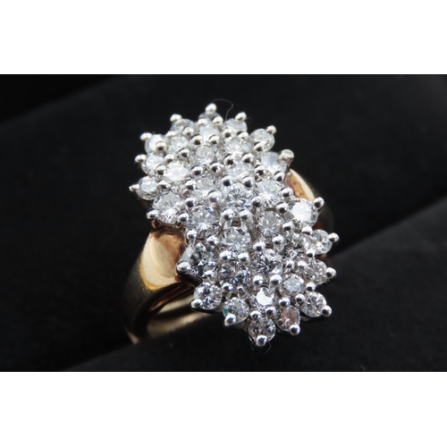 476 - Ladies Diamond Cluster Ring Mounted in 14 Carat Yellow Gold with Adjustable Band Ring Size I