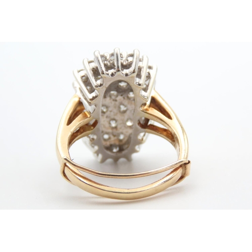 476 - Ladies Diamond Cluster Ring Mounted in 14 Carat Yellow Gold with Adjustable Band Ring Size I