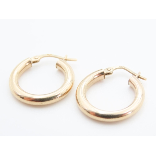 65 - Pair of 9 Carat Yellow Gold Hoop Earrings 2cm Diameter