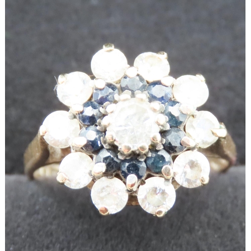 67 - Sapphire and Gemstone Set Ladies Cluster Ring Set in 9 Carat Yellow gold Ring Size L