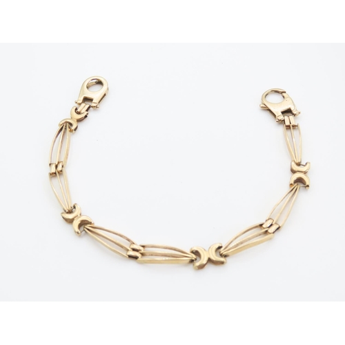 70 - 9 Carat Yellow Gold Fancy Link Bracelet 18cm Long