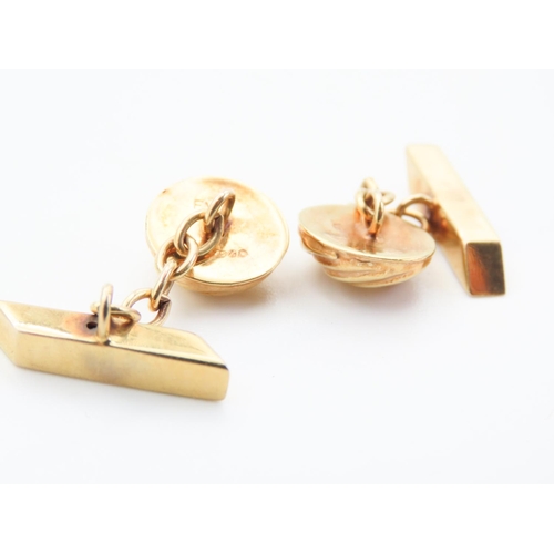 77 - Pair of 9 Carat Yellow Gold Knot Motif Cuff Links