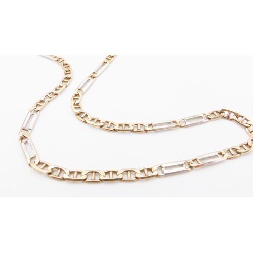 80 - 9 Carat Yellow and White Gold Fancy Link Necklace 44cm Long