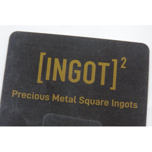 119 - Ingot Encapsulated Gold Piece Pure Gold 999.9  Carat 10.6mm x 10.6mm 1 Gram Mint Condition