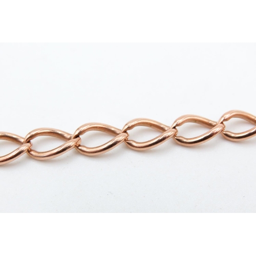 129 - 9 Carat Rose Gold Ladies Bracelet Heart Motif Padlock Clasp 20cm Long Articulated Form