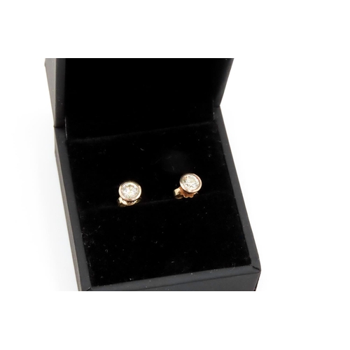 147 - Pair of Diamond Set 9 Carat Yellow Gold Earrings