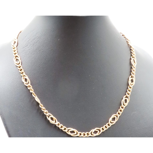 148 - 9 Carat Yellow Gold Fancy Link Necklace 42cm Long