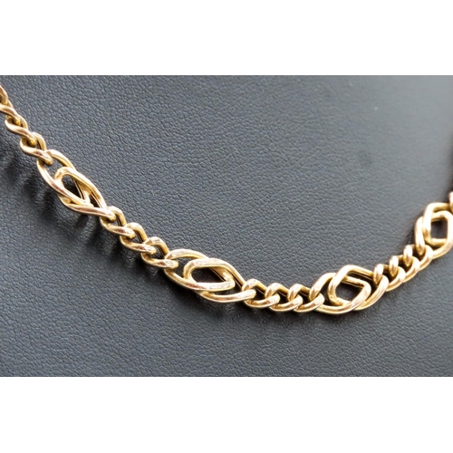 148 - 9 Carat Yellow Gold Fancy Link Necklace 42cm Long