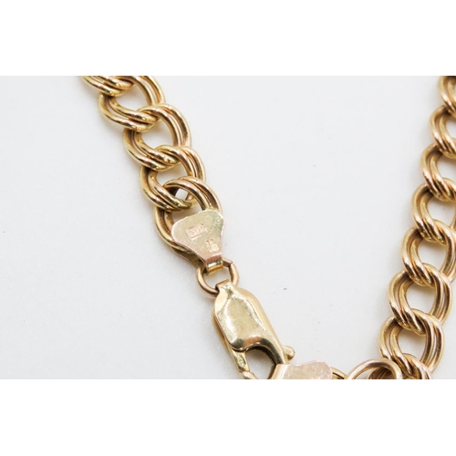 154 - 9 Carat Yellow Gold Double Link Necklace 50cm Long