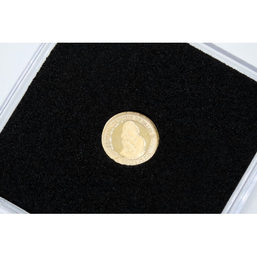 159 - 14 Carat Yellow Gold Princess Diana Commemorative Coin Encapsulated Dated 1997