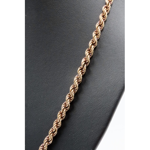 161 - 9 Carat Yellow Gold Rope Chain Necklace 50cm Long