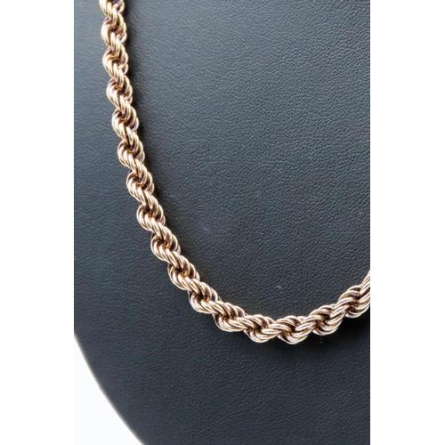 161 - 9 Carat Yellow Gold Rope Chain Necklace 50cm Long