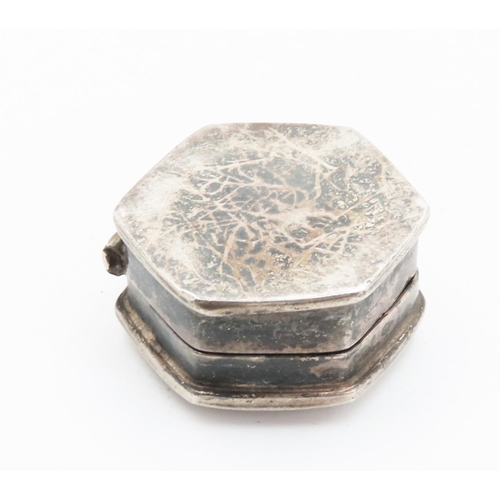 186 - Silver Pill Box Neat Form Hinged Cover 2.5cm Wide