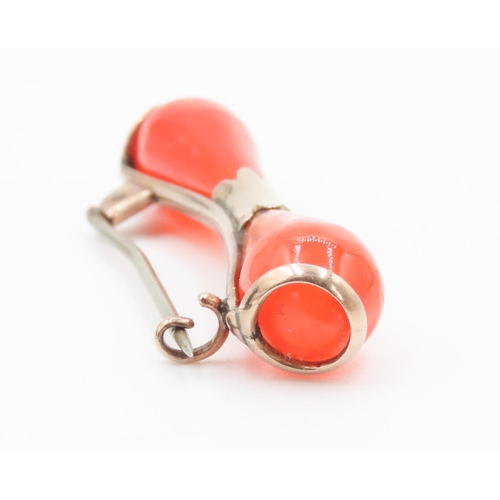 191 - Carnelian Brooch Set in 9 Carat Yellow Gold 5cm Wide