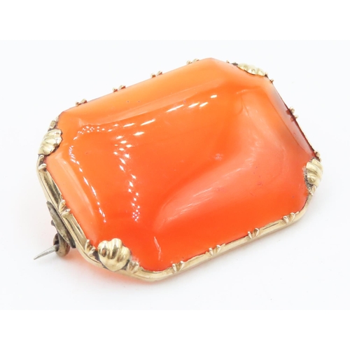 192 - Carnelian Set Barend Brooch Mounted in 9 Carat Yellow Gold 3cm Wide