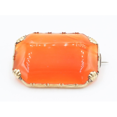 192 - Carnelian Set Barend Brooch Mounted in 9 Carat Yellow Gold 3cm Wide