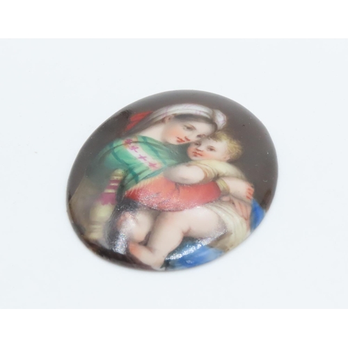 195 - Berlin Fine Porcelain Plaque Hand painted Mother with Child