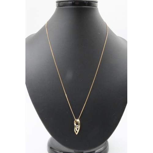 211 - 9 Carat Gemstone Set Pendant 2cm Drop Further Set on 9 Carat Yellow Gold Chain 45cm Long