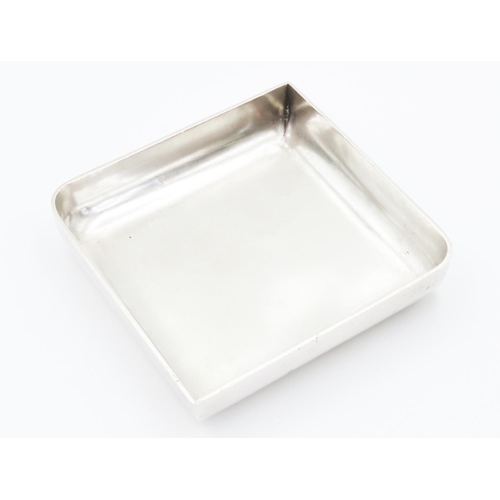 221 - Bulgari Silver Pin Dish Restrained Form Hallmarked and with BVLGARI stamp to side 8.5cm x 8.5cm