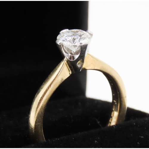 230 - Diamond Solitaire Ring Four Claw Set in 18 Carat White Gold Mounted on 18 Carat Yellow Gold Band Rin... 