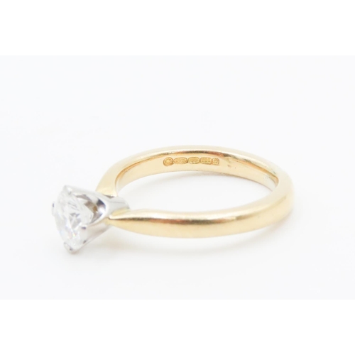 230 - Diamond Solitaire Ring Four Claw Set in 18 Carat White Gold Mounted on 18 Carat Yellow Gold Band Rin... 