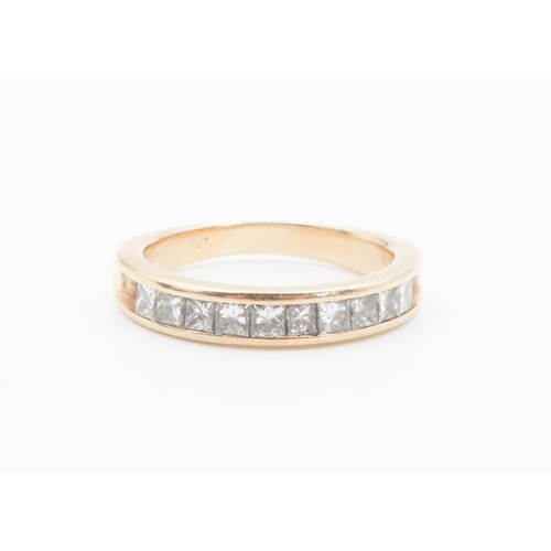 249 - Ten Stone Princess Cut Diamond Ring Mounted in 18 Carat Yellow Gold  Total Diamond Carat Weight 1.00... 