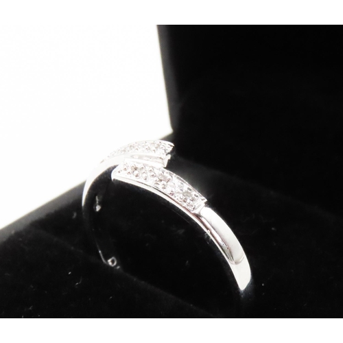 259 - Diamond Set Wrap Around Form Ring  Mounted in 9 Carat White Gold Ring Size P and a Half