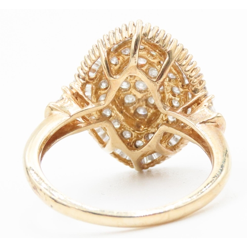 272 - Diamond Set Ladies Cluster Ring Mounted in 9 Carat Yellow Gold Ring Size M and a Half