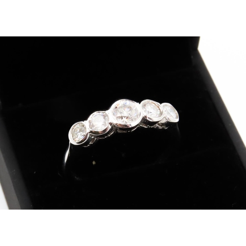 277 - Five Stone Diamond Ring Bezel and Graduated Set Mounted in 18 Carat White Gold 1.50 Total Diamond Ca... 