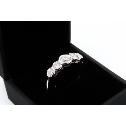 277 - Five Stone Diamond Ring Bezel and Graduated Set Mounted in 18 Carat White Gold 1.50 Total Diamond Ca... 