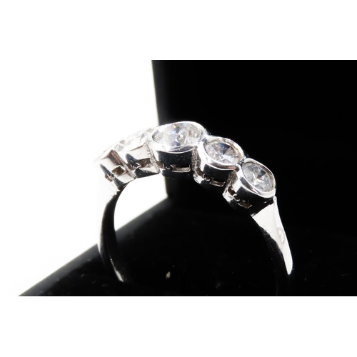 277 - Five Stone Diamond Ring Bezel and Graduated Set Mounted in 18 Carat White Gold 1.50 Total Diamond Ca... 