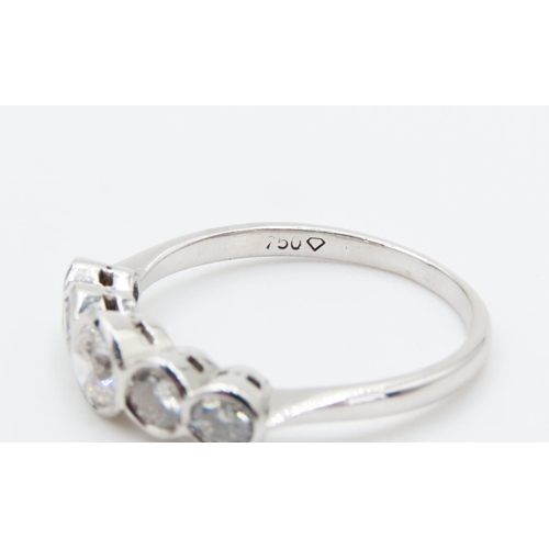 277 - Five Stone Diamond Ring Bezel and Graduated Set Mounted in 18 Carat White Gold 1.50 Total Diamond Ca... 