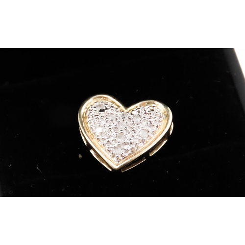 279 - Diamond Set Heart Form Pendant Set in 18 Carat Yellow Gold 1.5cm High