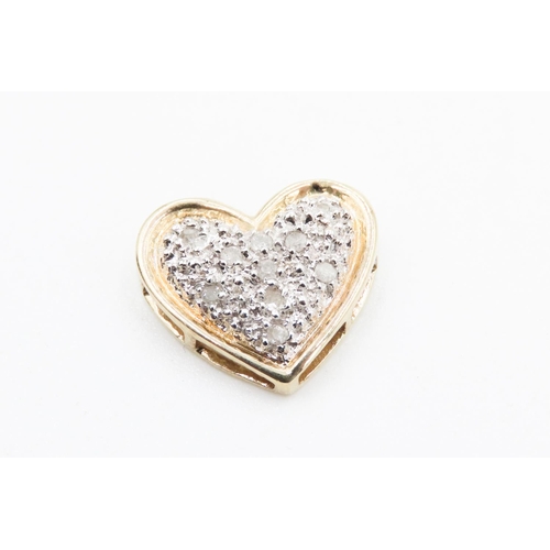 279 - Diamond Set Heart Form Pendant Set in 18 Carat Yellow Gold 1.5cm High