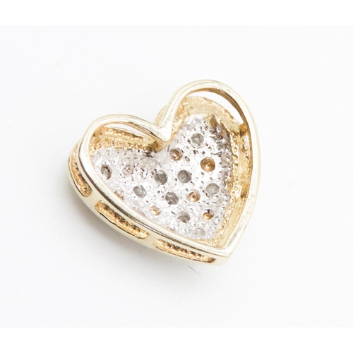 279 - Diamond Set Heart Form Pendant Set in 18 Carat Yellow Gold 1.5cm High