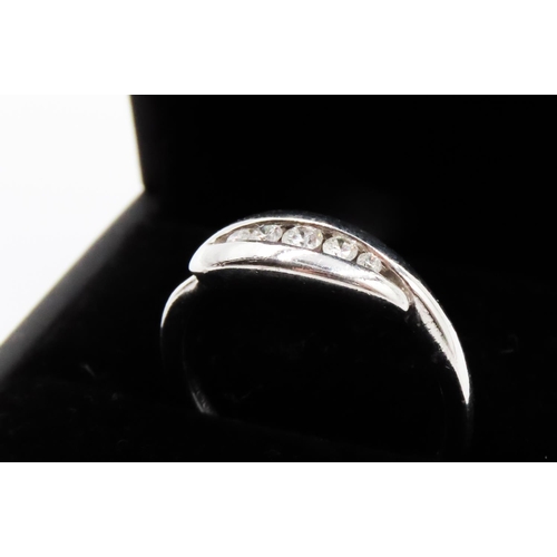 288 - Five Stone Gradual Diamond Ring Set in 9 Carat White Gold Ring Size M