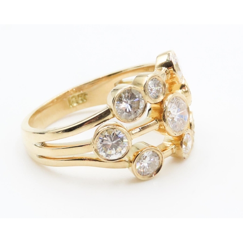 289 - Ladies Diamond Set Ring Mounted in 18 Carat Yellow Gold Total Diamond Carat Weight Approximately 2.2... 