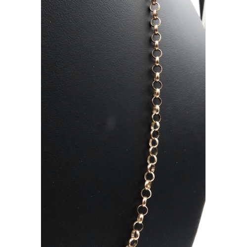 294 - 9 Carat Yellow Gold Belcher Link Chain Necklace 60cm Long