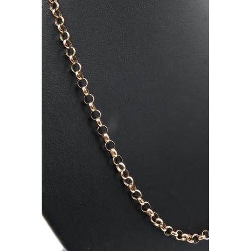 294 - 9 Carat Yellow Gold Belcher Link Chain Necklace 60cm Long