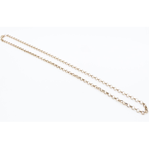 294 - 9 Carat Yellow Gold Belcher Link Chain Necklace 60cm Long