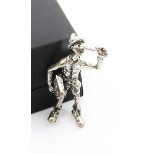 297 - Silver Pinocchio Figure 4cm