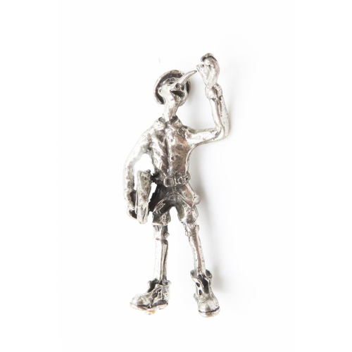 297 - Silver Pinocchio Figure 4cm